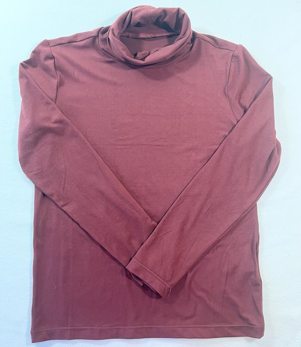 QBK Boys Burgundy Long Sleeve Turtleneck, Size 10